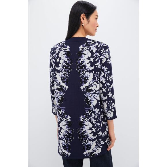 TUCKERNUCK Indigo Reflection Knit Jacquard Liv Cardigan Size XS NWT - Picture 2 of 8